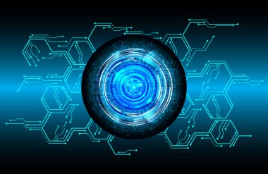 Parlak daireli soyut mavi arkaplan