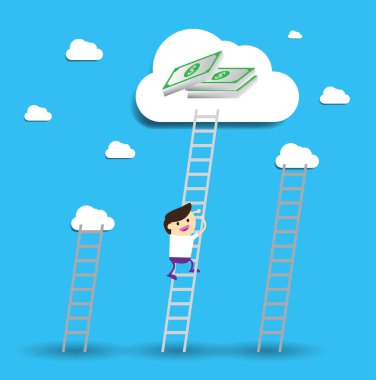 İş adamı başarı basamaklarına tırmanıyor