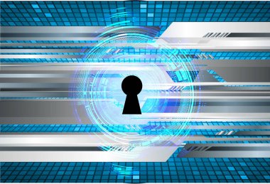 Kilit ve ikili kodlu bilgisayar ekranı