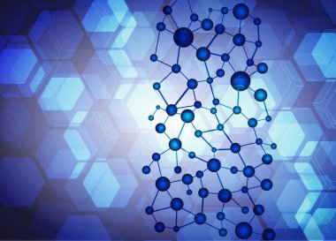 Altıgen molekül ve altıgenli soyut arkaplan
