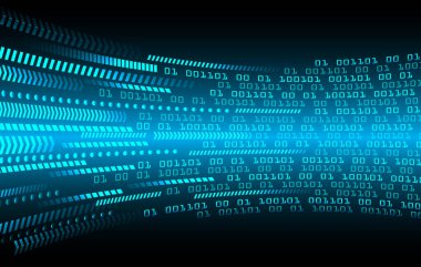 ikili kod ve mavi ile soyut arkaplan