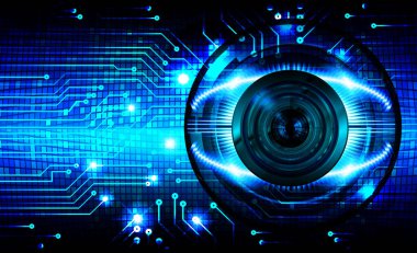 Göz ve teknoloji arkaplanının vektör çizimi