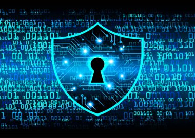 mavi arkaplanda ikili kodlu güvenlik kavramı