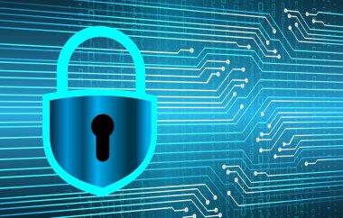 mavi arkaplanda ikili kodlu güvenlik sistemi