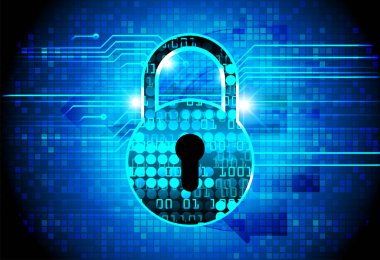 Ekranda asma kilit simgesi olan siber güvenlik kavramı