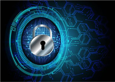 Ekranda asma kilit simgesi olan siber güvenlik kavramı