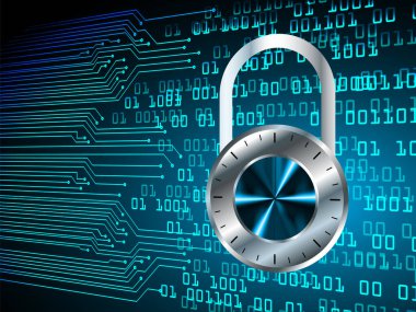 İkili kodlu bilgisayar devre kartının 3d illüstrasyonu