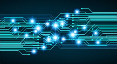 Parlak devre kartı ile soyut arkaplan