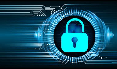 Siyah arkaplanda güvenlik kilidi