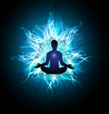 yoga pozu siyah arka planda