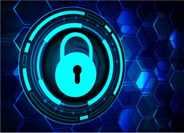 asma kilit ve kilit fütürist teknoloji arka planı