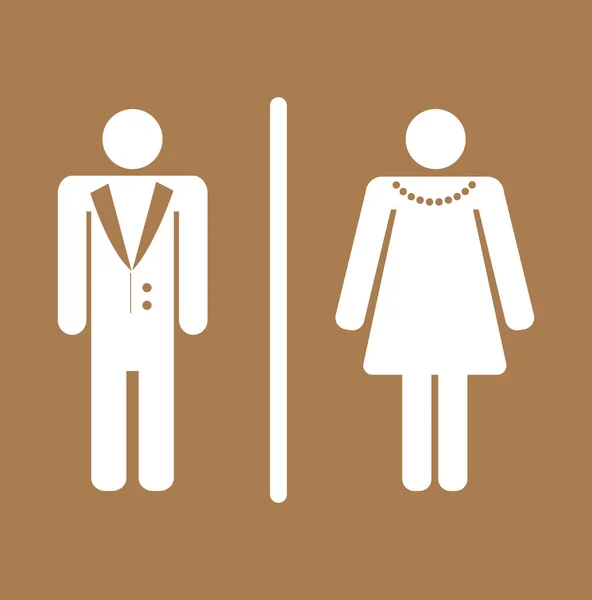 男女トイレの看板 ベクトル グラデーションの柔らかい影の緑色の背景に白いアイコンがあり — ストックベクタ