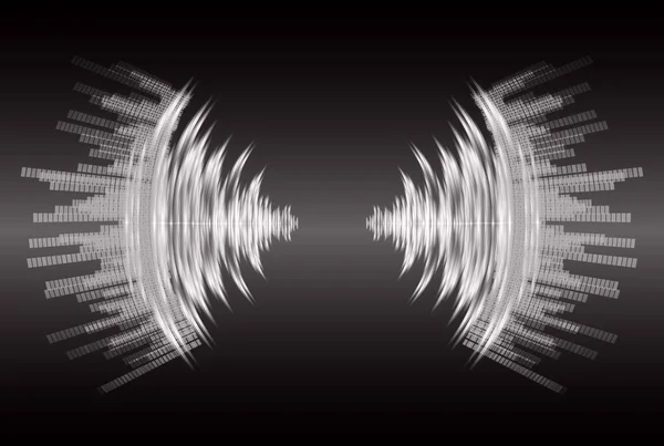 Sound Wave Black Background — Stock Vector