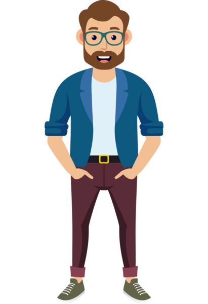 Hippi erkek moda karakteri, genç erkek modern karakter.