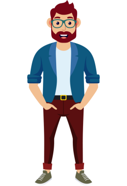 Hippi erkek moda karakteri, genç erkek modern karakter.