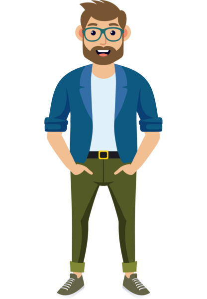 Hippi erkek moda karakteri, genç erkek modern karakter.