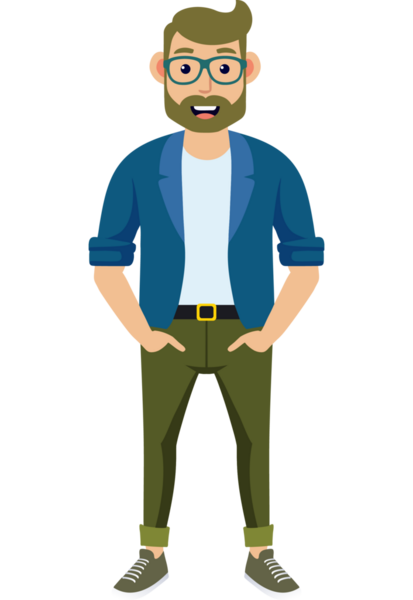 Hippi moda karakteri.