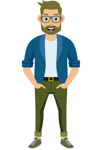 Hippi moda karakteri.