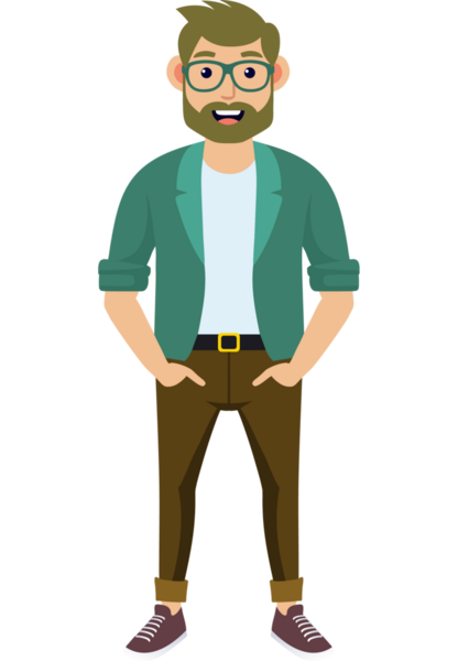 Hippi erkek moda karakteri, modern erkek stili.