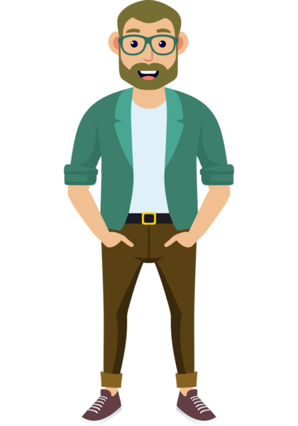 Hippi erkek moda karakteri, modern erkek stili.