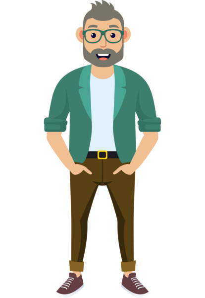 Hippi erkek moda karakteri, modern erkek stili.