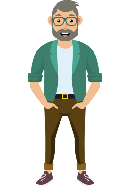 Hippi erkek moda karakteri, modern erkek stili.