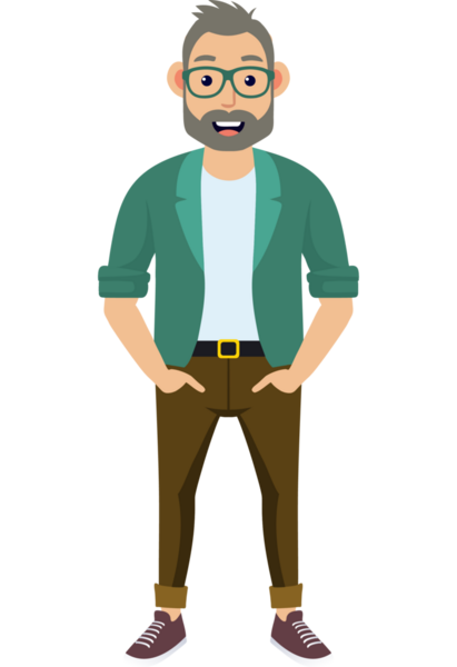 Hippi erkek moda karakteri, modern erkek stili.