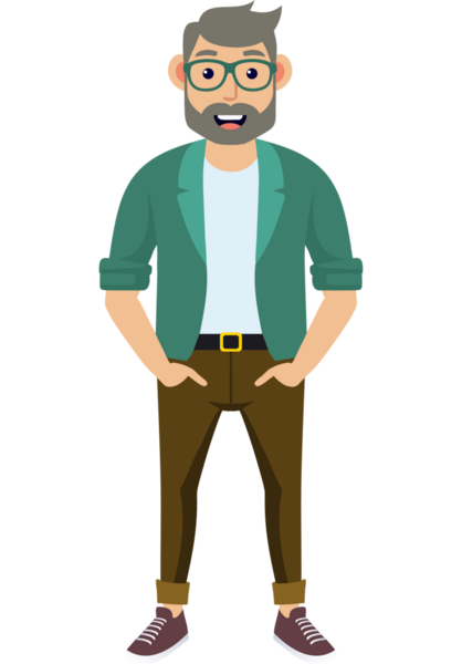 Hippi erkek moda karakteri, modern erkek stili.