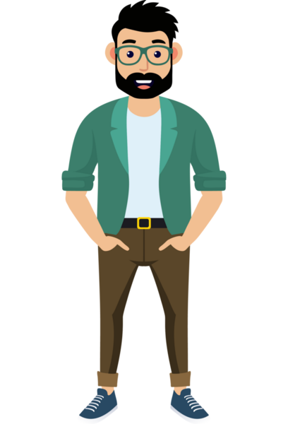 Hippi erkek moda karakteri, modern erkek stili.