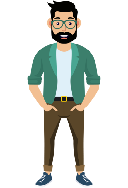 Hippi erkek moda karakteri, modern erkek stili.