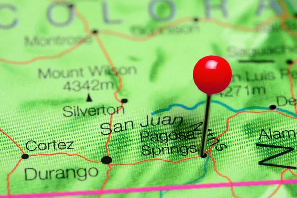 Pagosa Springs Een Kaart Van Colorado Verenigde Staten Rechtenvrije Stockafbeeldingen