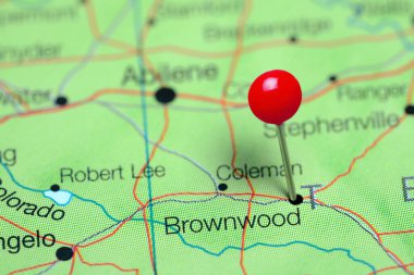 Brownwood Teksas, ABD haritasına iliştirildi