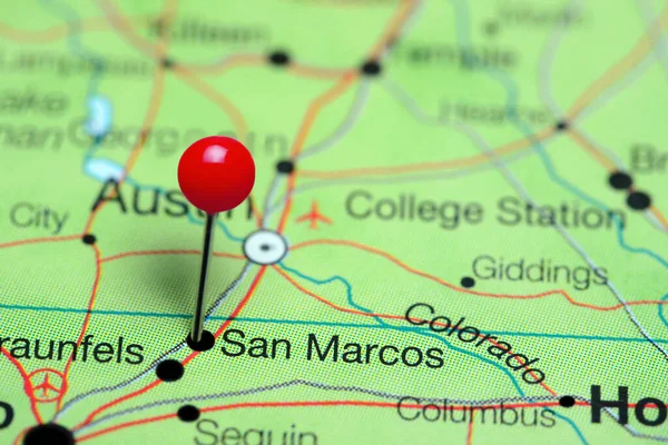 San Marcos Een Kaart Van Texas Verenigde Staten Stockfoto