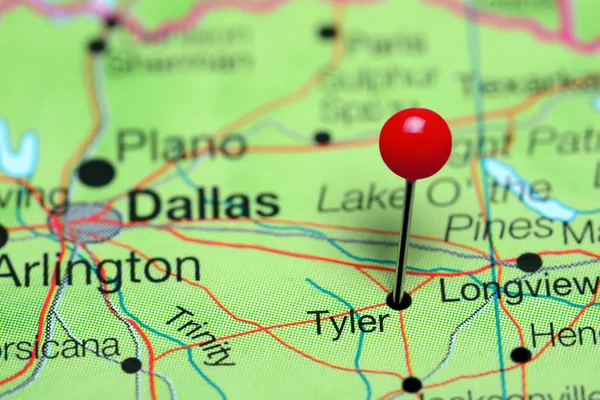 Tyler Vastgemaakt Een Kaart Van Texas Verenigde Staten Stockfoto