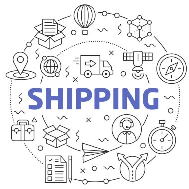 Düz çizgiler çizim sunu nakliye için