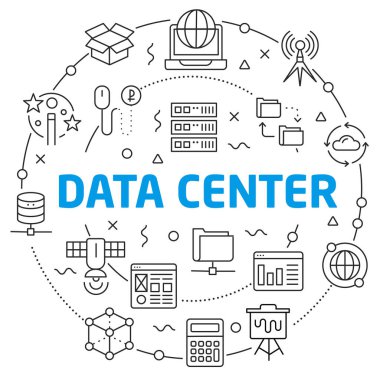 Sunu veri merkezi için düz çizgiler çizim