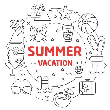 Düz çizgiler çizim sunu yaz tatili için