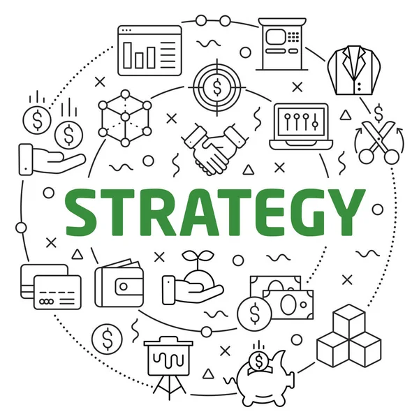 Faste linjer illustration til præsentationsstrategi – Stock-vektor