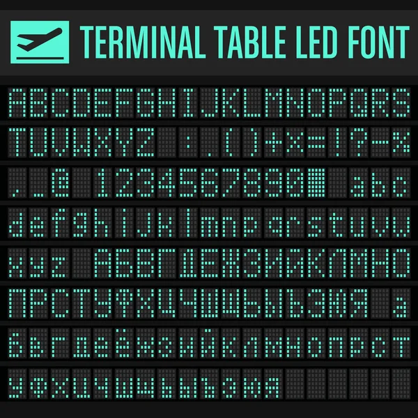 Vector aeroporto Terminal Table Led conjunto de fontes —  Vetores de Stock
