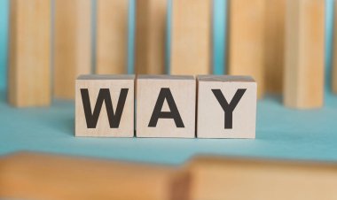 Word Way tahta bloklarla yazılmış. İş ve yaşam tarzı kavramı