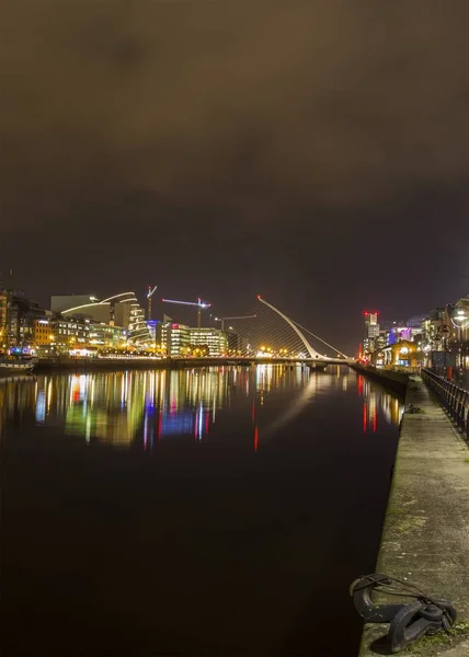 Dublin Irland Januari 2019 Lång Exponering Kajer Dublin Med Samuel — Stockfoto