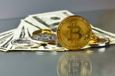 Farklı Kripto-para dolar sikkeleri.