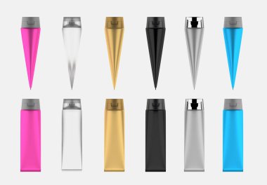 ilaç ya da kozmetik için 3D parlak plastik tüp