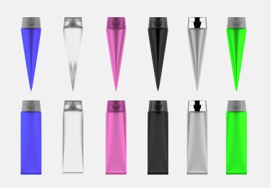 ilaç ya da kozmetik için 3D parlak plastik tüp