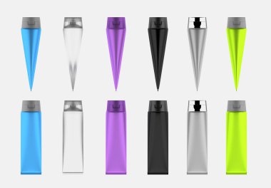 ilaç ya da kozmetik için 3D parlak plastik tüp