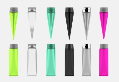 ilaç ya da kozmetik için 3D parlak plastik tüp