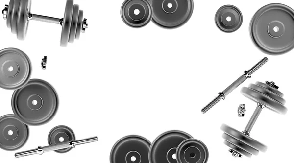 3D-rendering av en hantel för sport. Bodybuilding-utrustning — Stockfoto