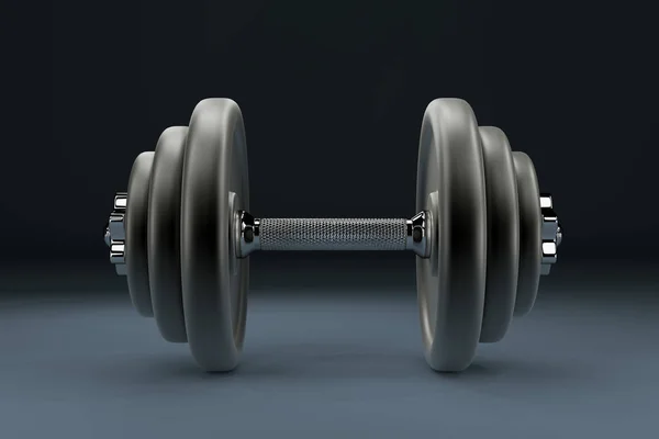 Representación 3D de una mancuerna para deportes. Equipos de levantamiento de pesas — Foto de Stock