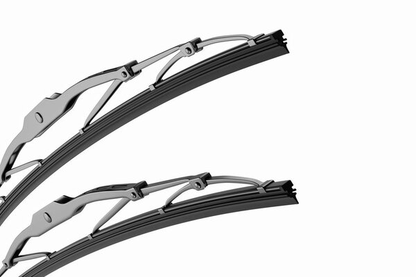 3D rendering. Wiper blade for car. Spare parts, auto parts for driver safety