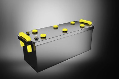 3 boyutlu görüntüleme. Kamyon için 24 V pil. Ticari araç toplayıcısı